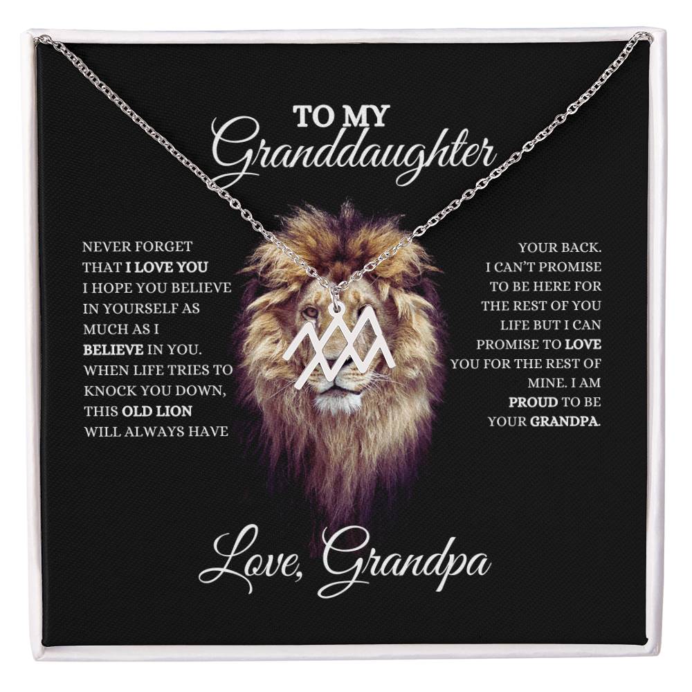 To My Granddaughter | Zodiac Necklace | Heartfelt Message From Grandpa