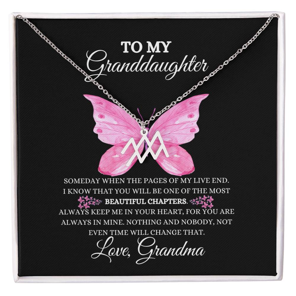 TO MY GRANDDAUGHTER | ZODIAC SIGN NECKLACE | HEARTFELT MESSAGE FROM GRANDMA