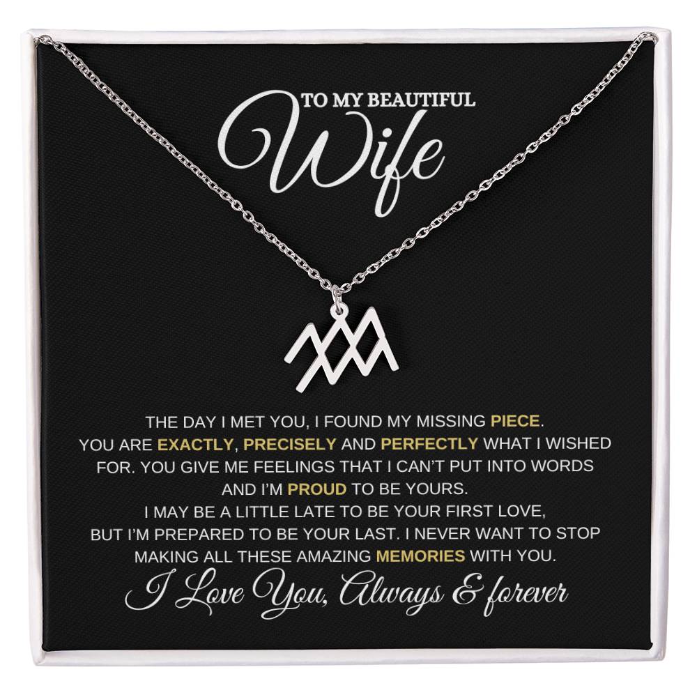 TO MY WIFE | ZODIAC SIGN NECKLACE | HEARTFELT MESSAGE