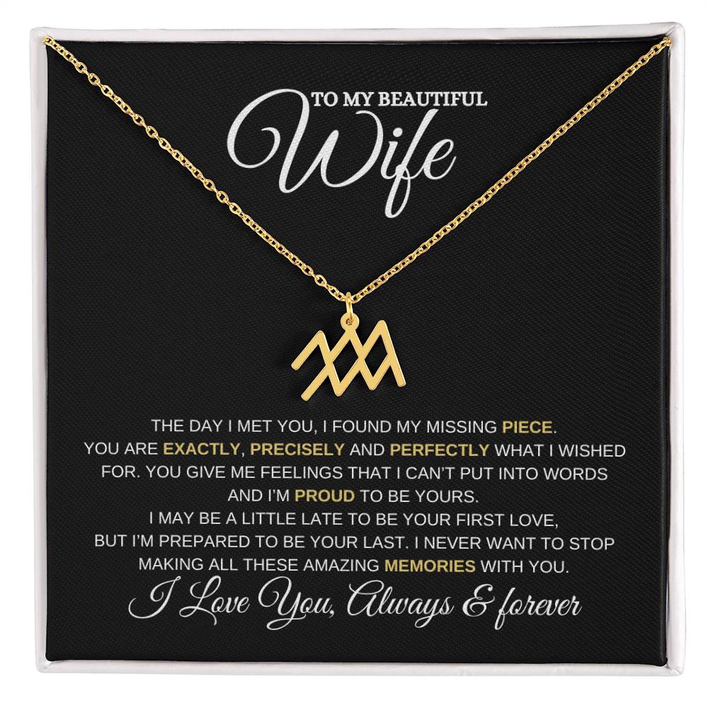 TO MY WIFE | ZODIAC SIGN NECKLACE | HEARTFELT MESSAGE