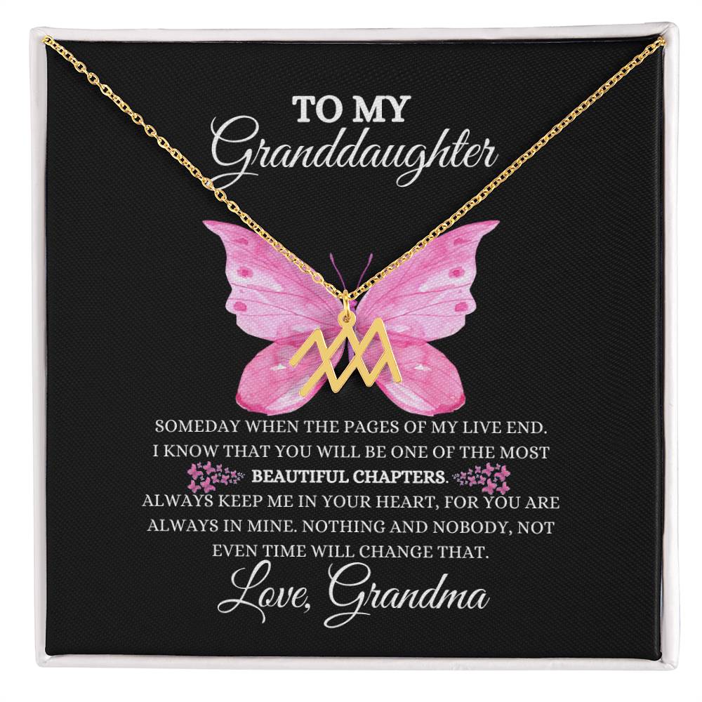 TO MY GRANDDAUGHTER | ZODIAC SIGN NECKLACE | HEARTFELT MESSAGE FROM GRANDMA