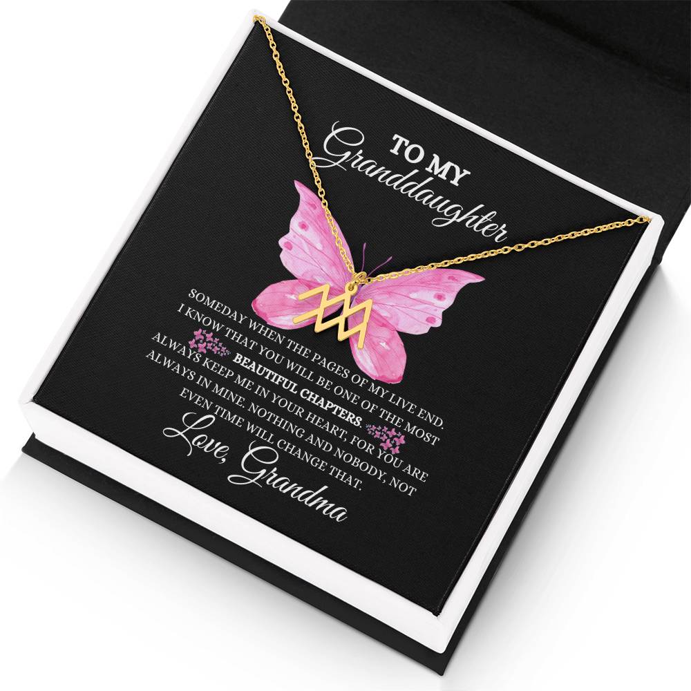 TO MY GRANDDAUGHTER | ZODIAC SIGN NECKLACE | HEARTFELT MESSAGE FROM GRANDMA