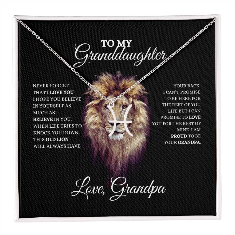 To My Granddaughter | Zodiac Necklace | Heartfelt Message From Grandpa