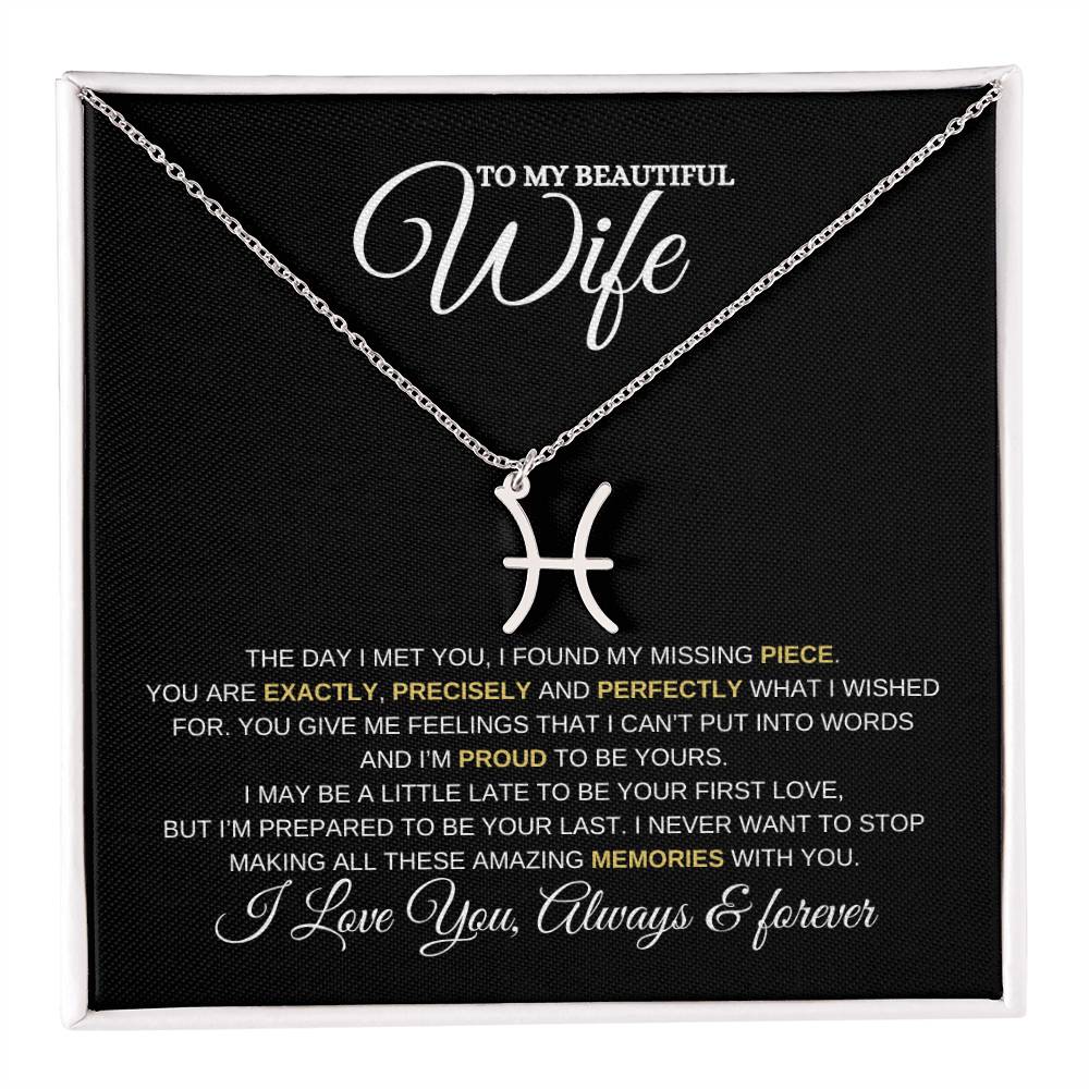 TO MY WIFE | ZODIAC SIGN NECKLACE | HEARTFELT MESSAGE