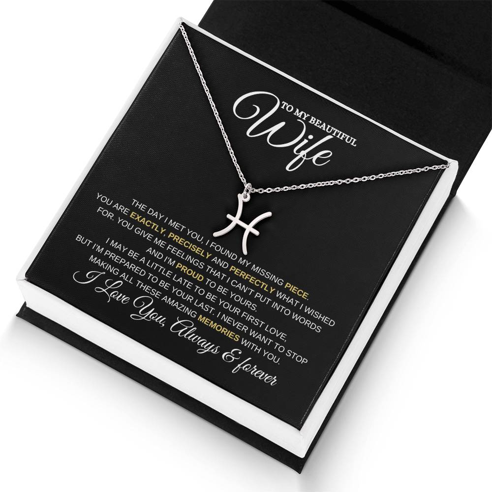 TO MY WIFE | ZODIAC SIGN NECKLACE | HEARTFELT MESSAGE