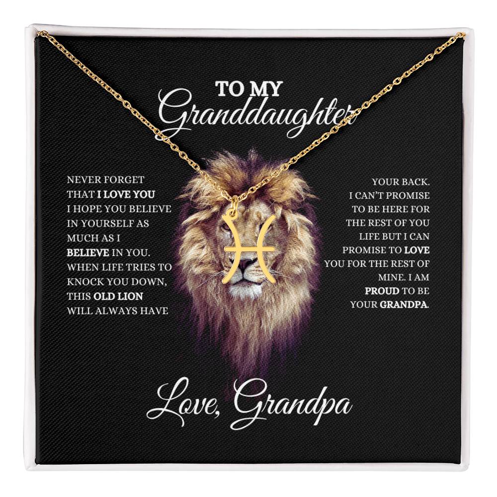 To My Granddaughter | Zodiac Necklace | Heartfelt Message From Grandpa