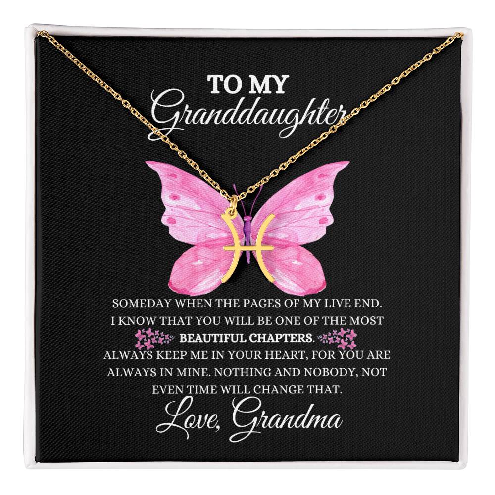 TO MY GRANDDAUGHTER | ZODIAC SIGN NECKLACE | HEARTFELT MESSAGE FROM GRANDMA