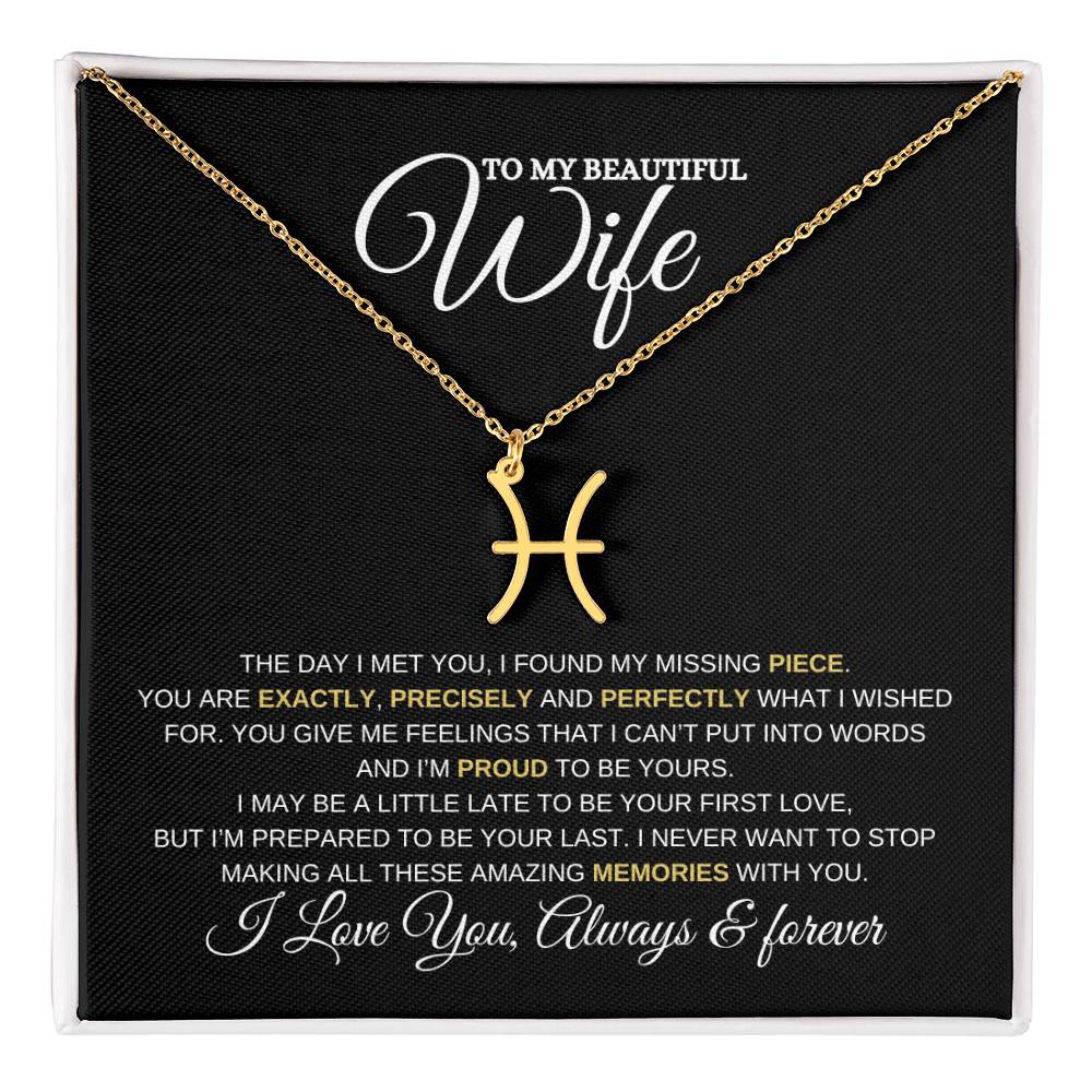 TO MY WIFE | ZODIAC SIGN NECKLACE | HEARTFELT MESSAGE