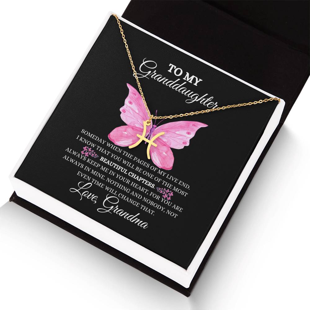 TO MY GRANDDAUGHTER | ZODIAC SIGN NECKLACE | HEARTFELT MESSAGE FROM GRANDMA