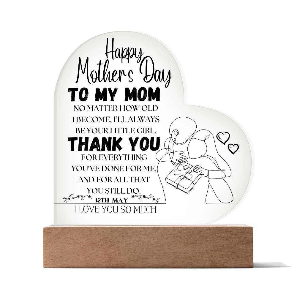 To My Mom | Mother's Day Heart Plague And Devotion Flower Bouquet | From Daughter