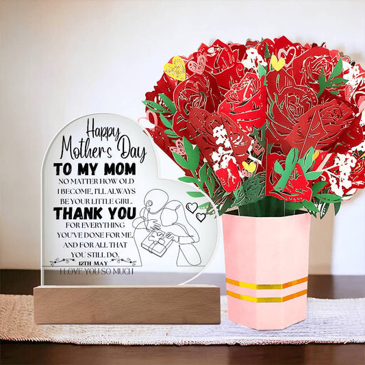 To My Mom | Mother's Day Heart Plague And Devotion Flower Bouquet | From Daughter