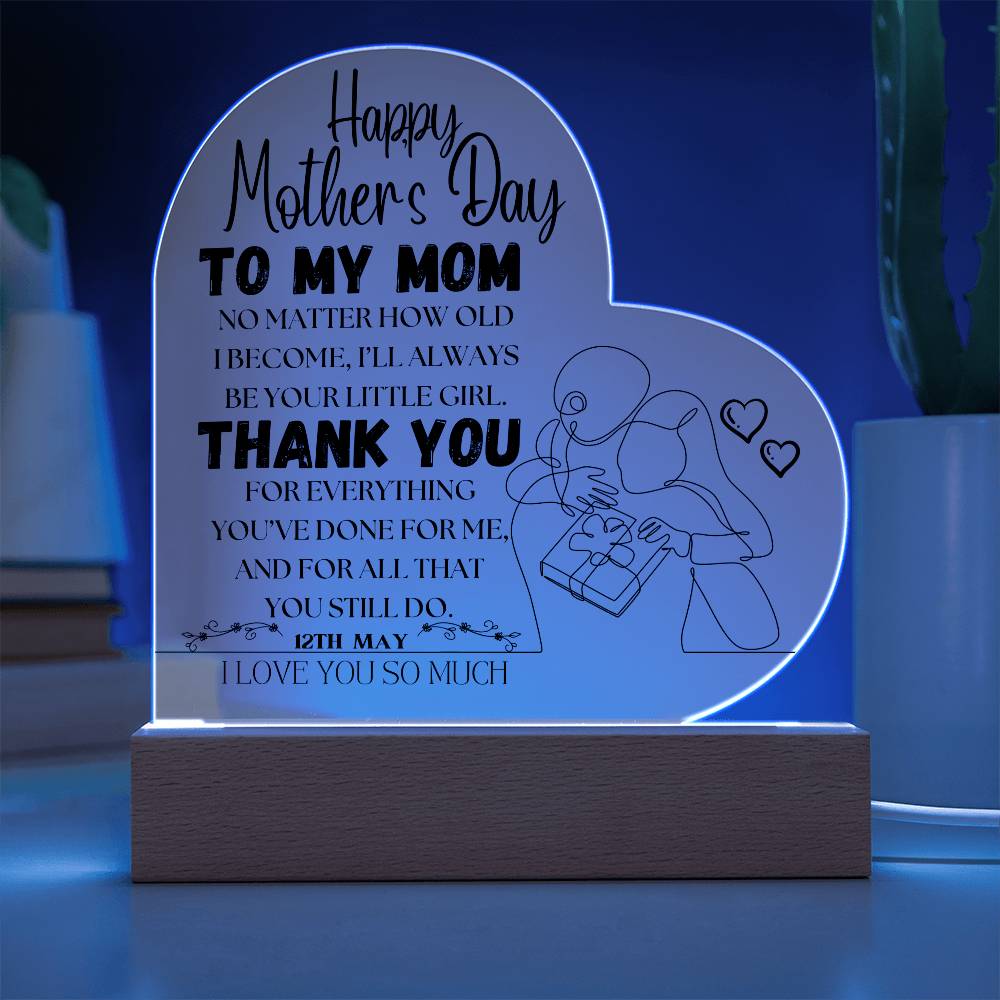 To My Mom | Mother's Day Heart Plague And Devotion Flower Bouquet | From Daughter