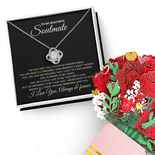 To My Soulmate | Love Knot Necklace | Devotion Bouquet Bundle