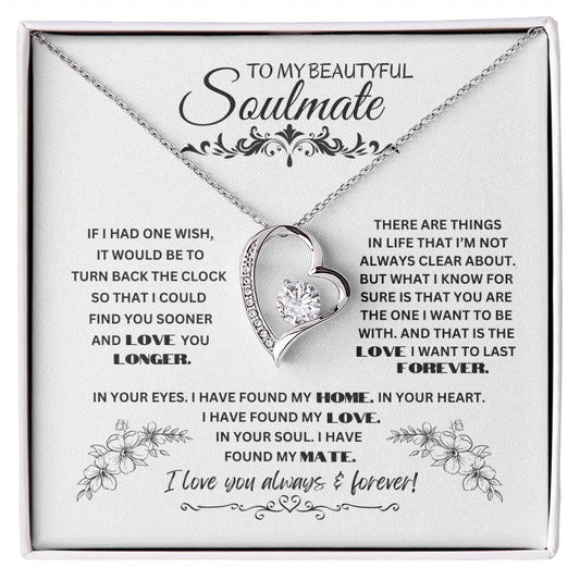 To My Soulmate Necklace, Valentine's day Gifts For Her, Valentines Gift For Soulmate, Wife, Gf, Girlfriend, Fiancee, Future Wife, Message Card Jewelry