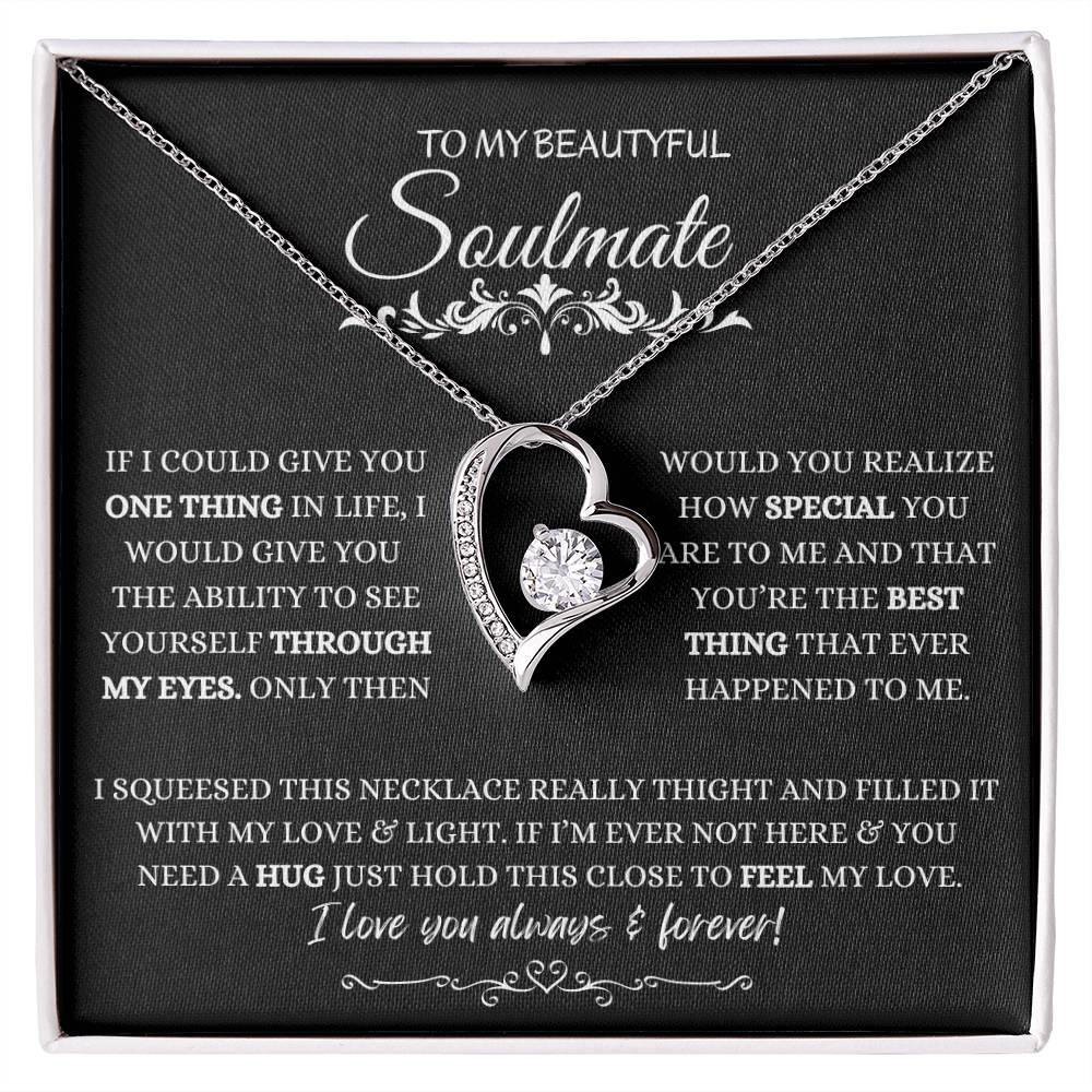 To My Soulmate Necklace, Valentine's day Gifts For Her, Valentines Gift For Soulmate, Wife, Gf, Girlfriend, Fiancee, Future Wife, Message Card Jewelry