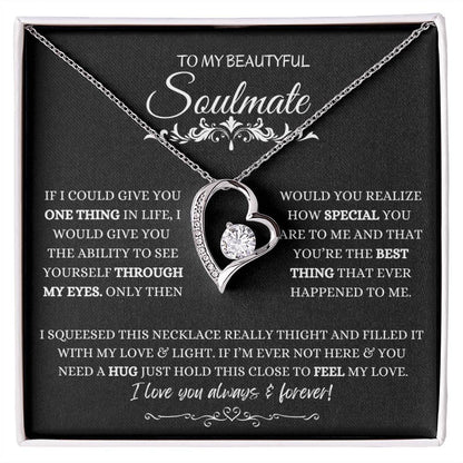 To My Soulmate Necklace, Valentine's day Gifts For Her, Valentines Gift For Soulmate, Wife, Gf, Girlfriend, Fiancee, Future Wife, Message Card Jewelry