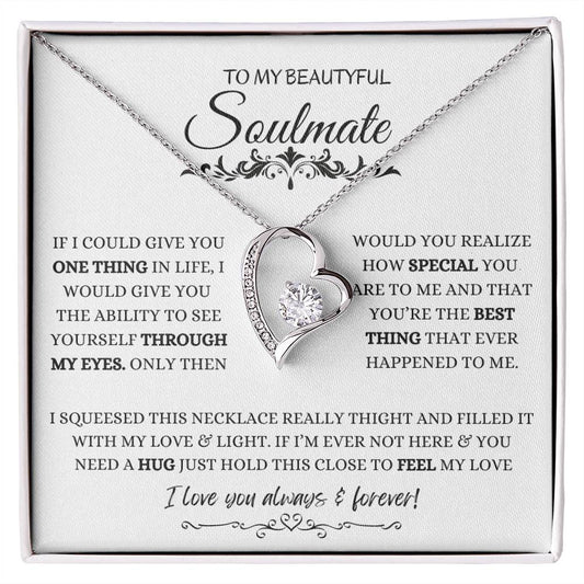 To My Soulmate Necklace, Valentine's day Gifts For Her, Valentines Gift For Soulmate, Wife, Gf, Girlfriend, Fiancee, Future Wife, Message Card Jewelry