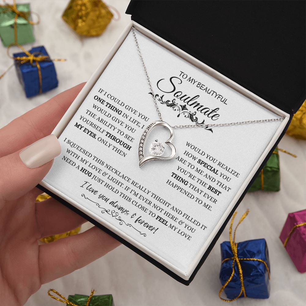 To My Soulmate Necklace, Valentine's day Gifts For Her, Valentines Gift For Soulmate, Wife, Gf, Girlfriend, Fiancee, Future Wife, Message Card Jewelry