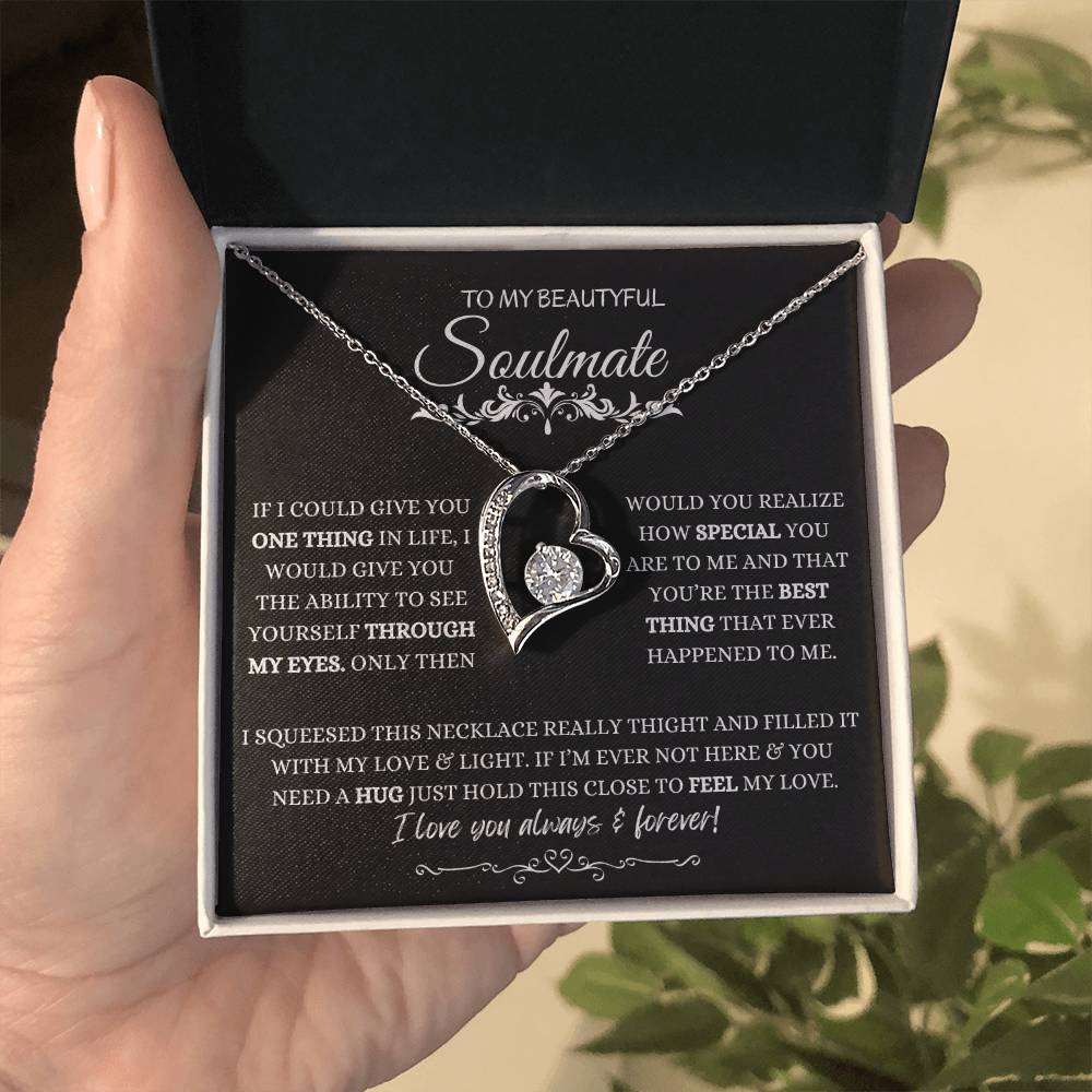 To My Soulmate Necklace, Valentine's day Gifts For Her, Valentines Gift For Soulmate, Wife, Gf, Girlfriend, Fiancee, Future Wife, Message Card Jewelry