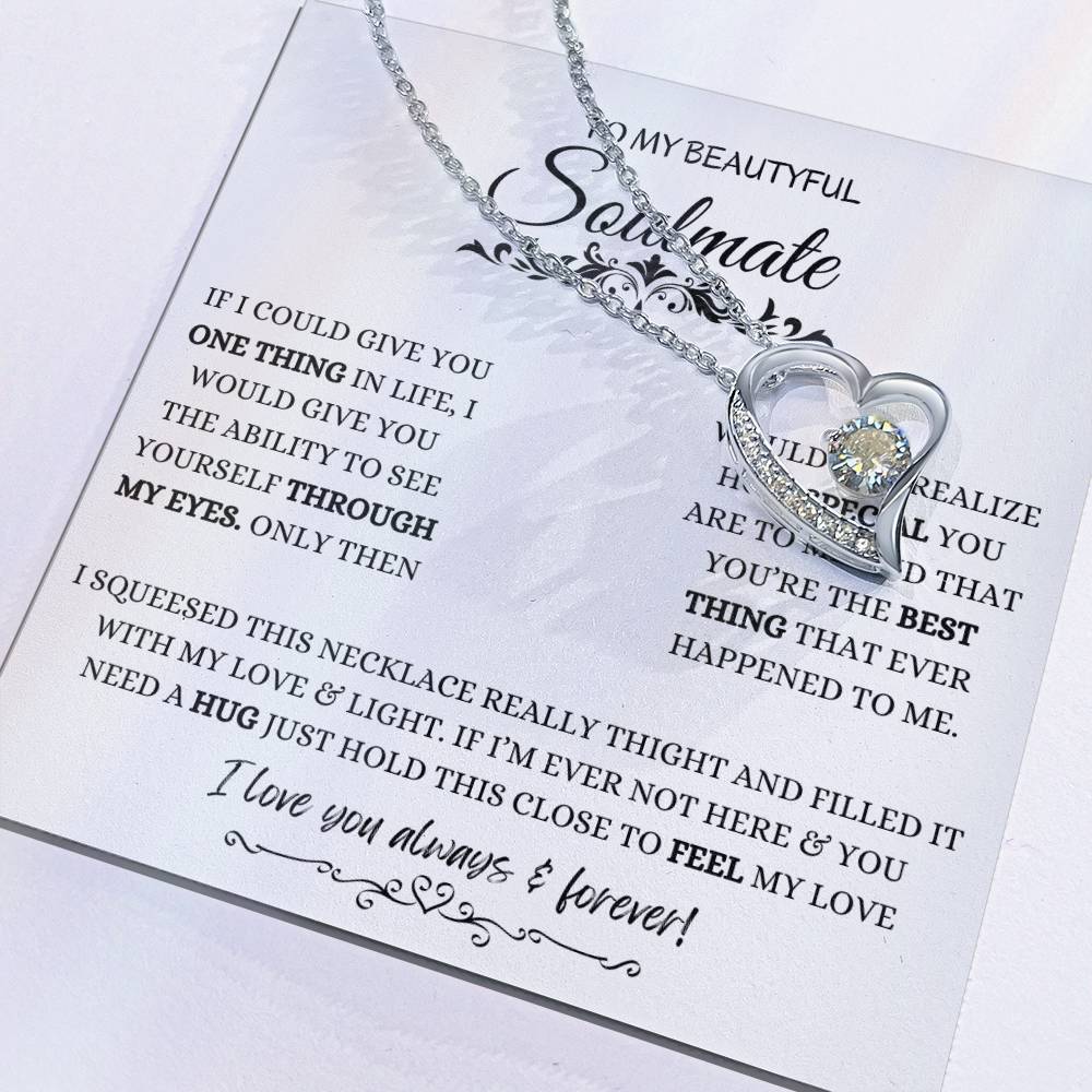 To My Soulmate Necklace, Valentine's day Gifts For Her, Valentines Gift For Soulmate, Wife, Gf, Girlfriend, Fiancee, Future Wife, Message Card Jewelry