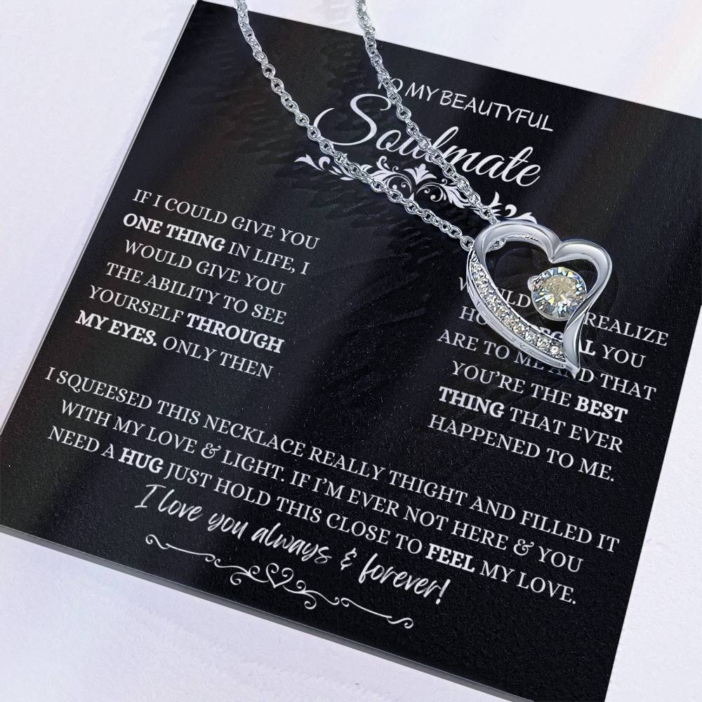 To My Soulmate Necklace, Valentine's day Gifts For Her, Valentines Gift For Soulmate, Wife, Gf, Girlfriend, Fiancee, Future Wife, Message Card Jewelry