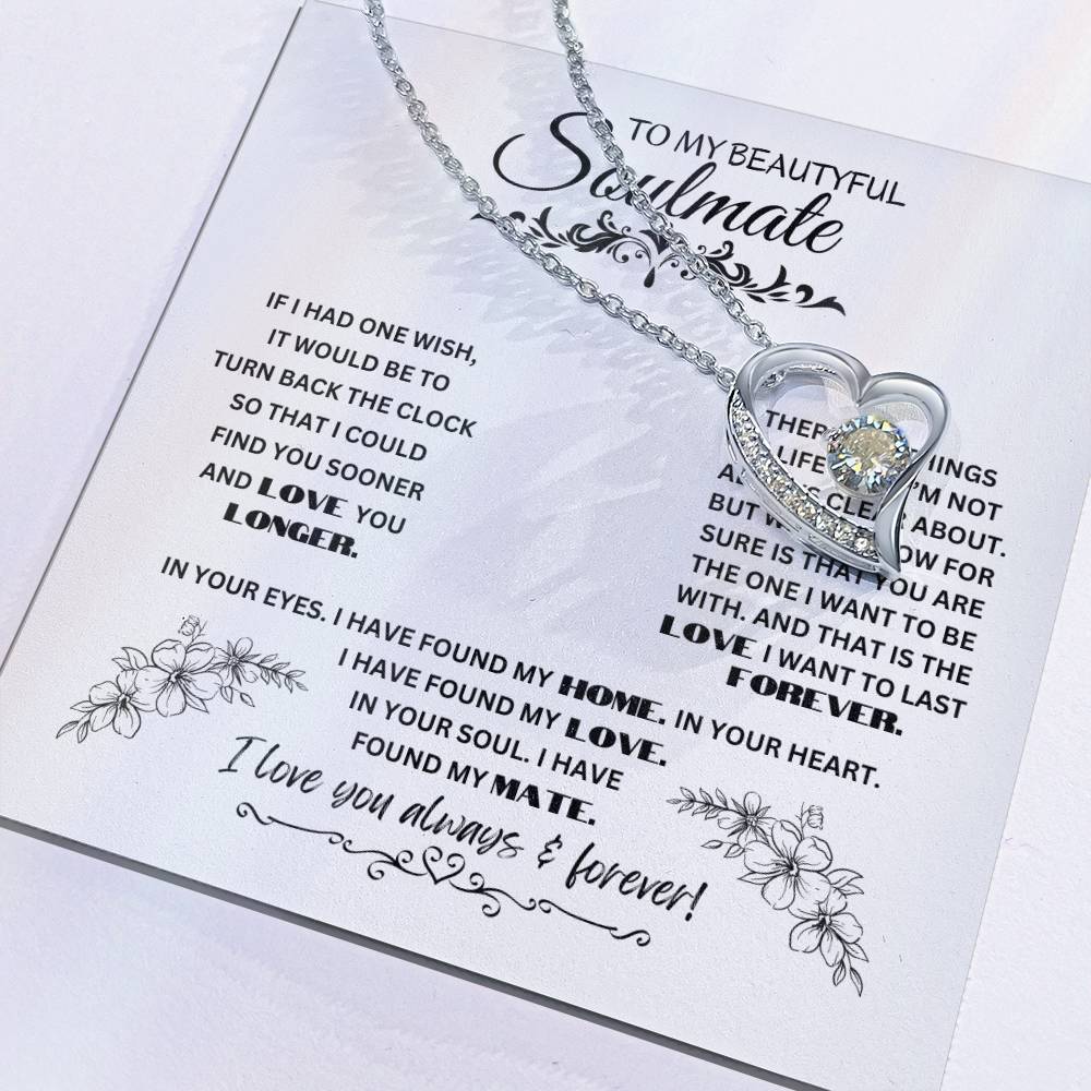 To My Soulmate Necklace, Valentine's day Gifts For Her, Valentines Gift For Soulmate, Wife, Gf, Girlfriend, Fiancee, Future Wife, Message Card Jewelry