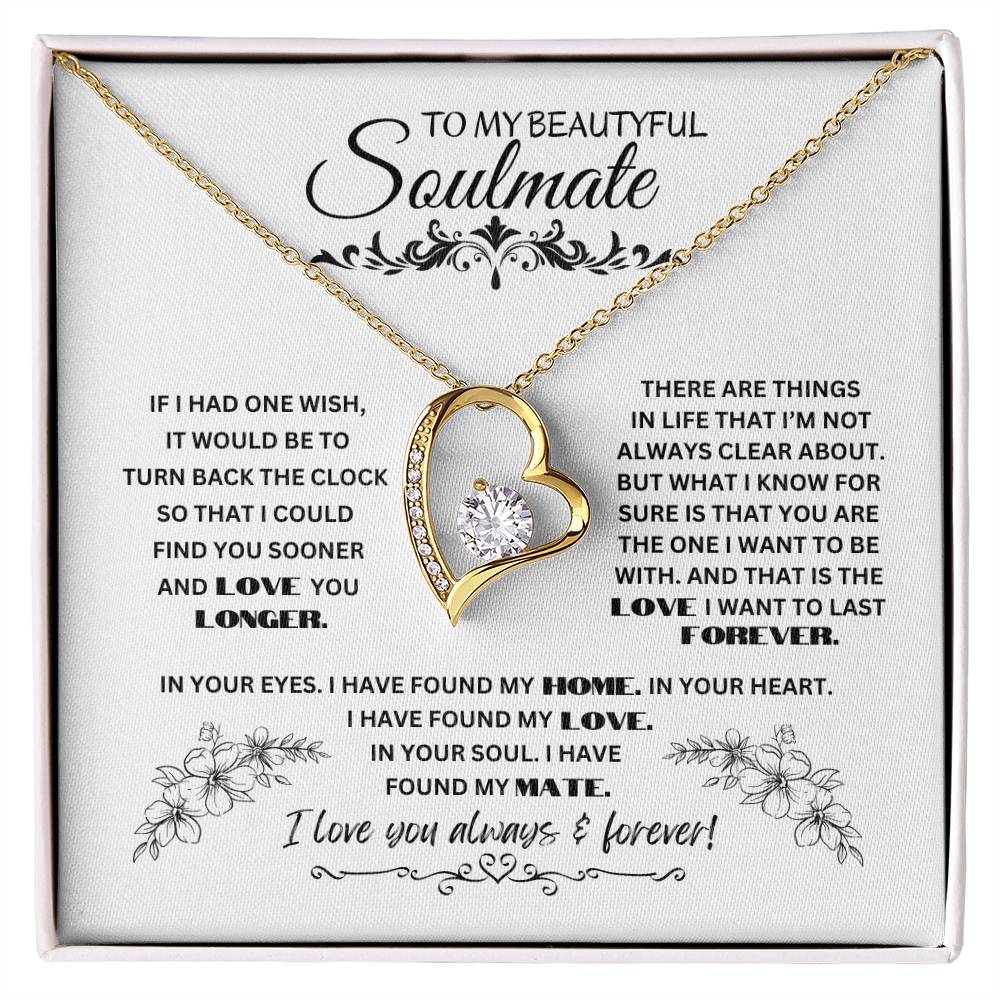 To My Soulmate Necklace, Valentine's day Gifts For Her, Valentines Gift For Soulmate, Wife, Gf, Girlfriend, Fiancee, Future Wife, Message Card Jewelry