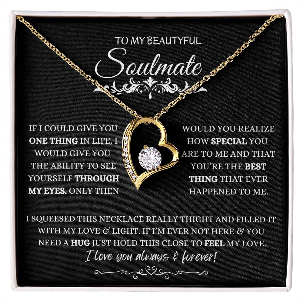 To My Soulmate Necklace, Valentine's day Gifts For Her, Valentines Gift For Soulmate, Wife, Gf, Girlfriend, Fiancee, Future Wife, Message Card Jewelry