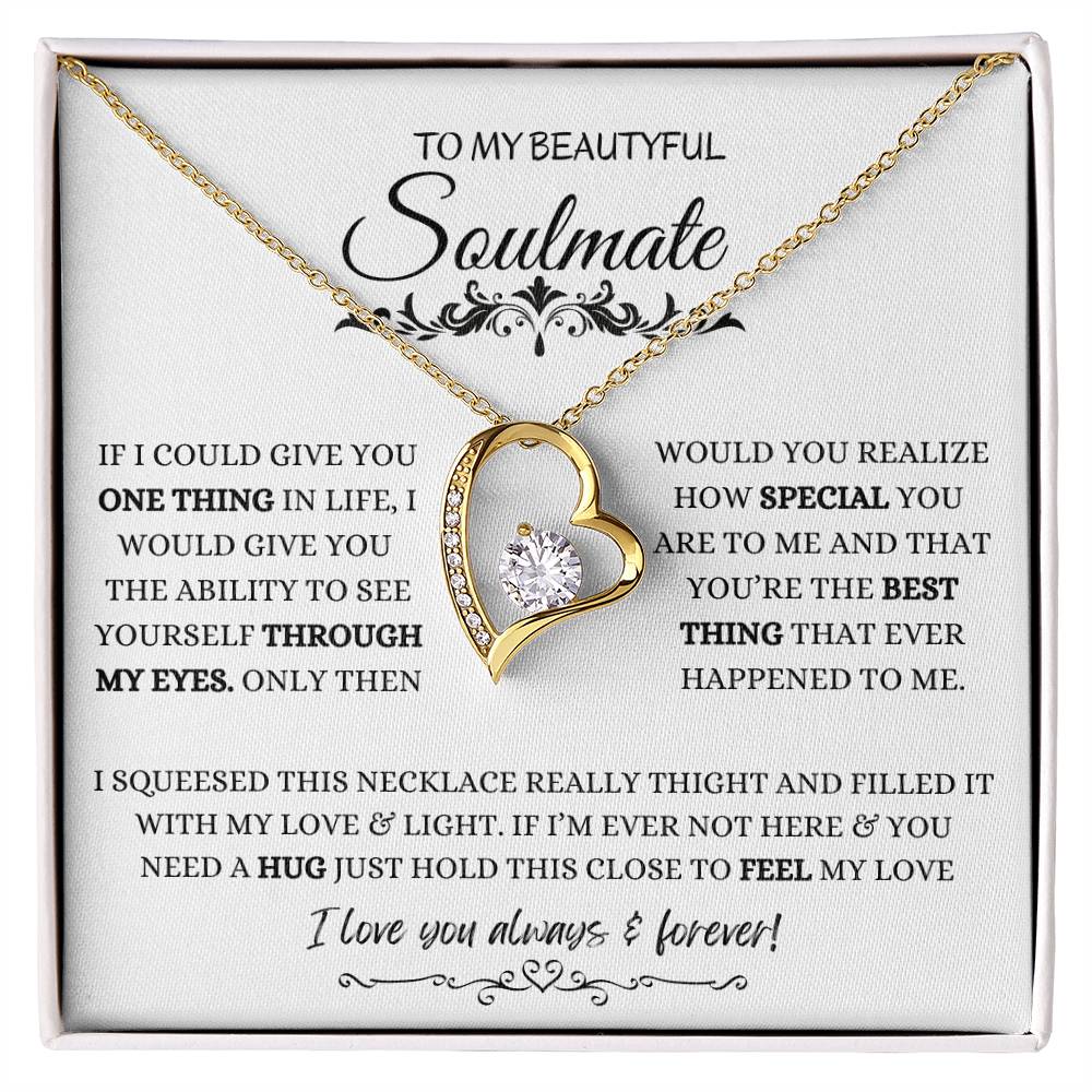 To My Soulmate Necklace, Valentine's day Gifts For Her, Valentines Gift For Soulmate, Wife, Gf, Girlfriend, Fiancee, Future Wife, Message Card Jewelry