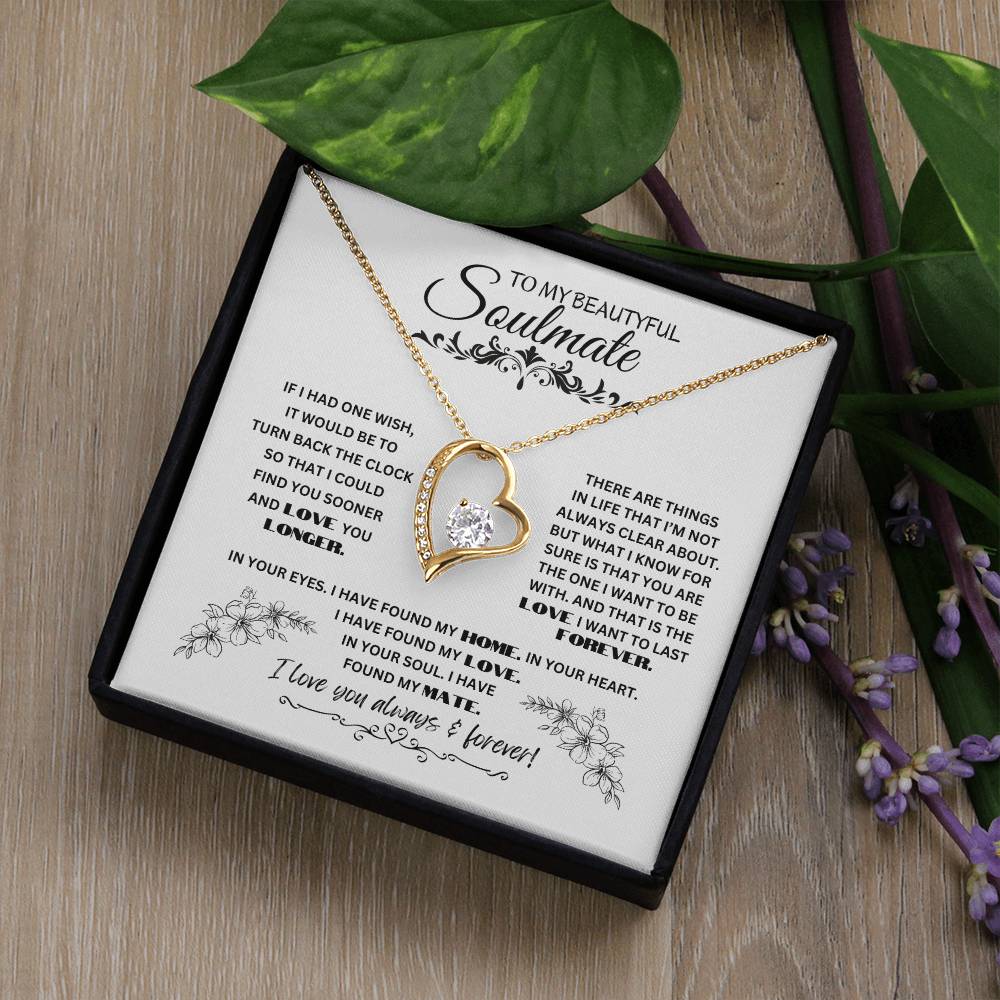 To My Soulmate Necklace, Valentine's day Gifts For Her, Valentines Gift For Soulmate, Wife, Gf, Girlfriend, Fiancee, Future Wife, Message Card Jewelry