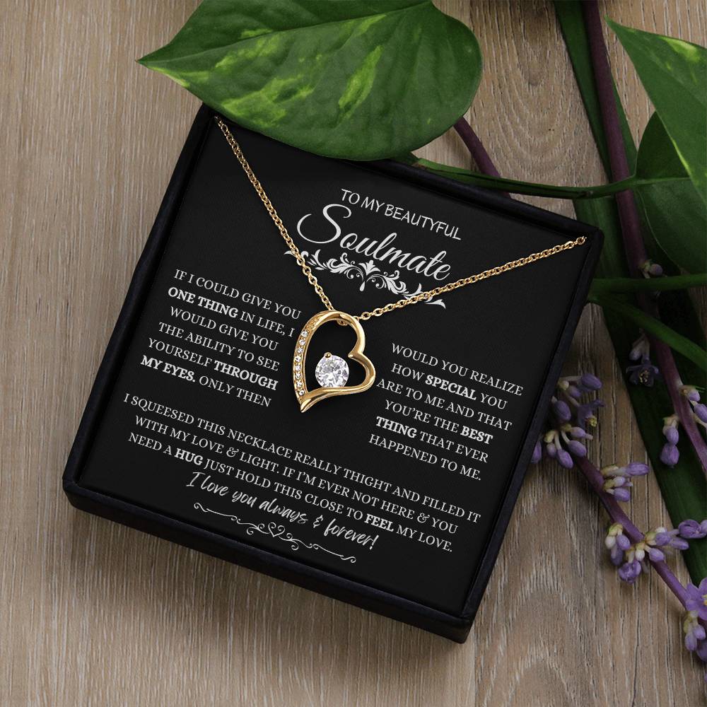 To My Soulmate Necklace, Valentine's day Gifts For Her, Valentines Gift For Soulmate, Wife, Gf, Girlfriend, Fiancee, Future Wife, Message Card Jewelry