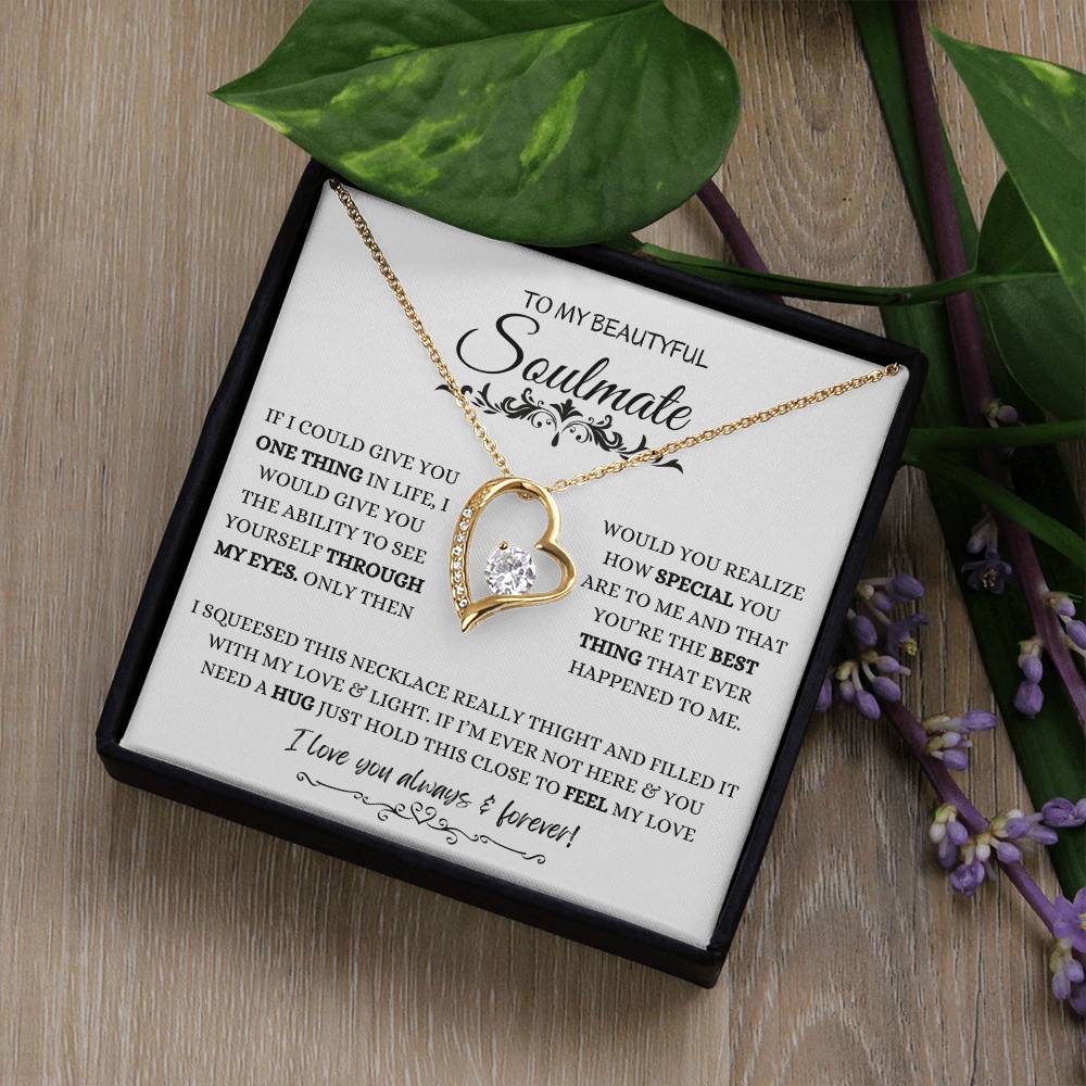 To My Soulmate Necklace, Valentine's day Gifts For Her, Valentines Gift For Soulmate, Wife, Gf, Girlfriend, Fiancee, Future Wife, Message Card Jewelry