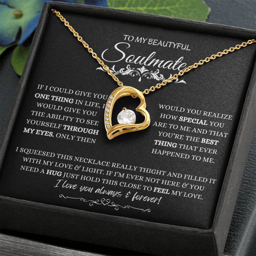 To My Soulmate Necklace, Valentine's day Gifts For Her, Valentines Gift For Soulmate, Wife, Gf, Girlfriend, Fiancee, Future Wife, Message Card Jewelry