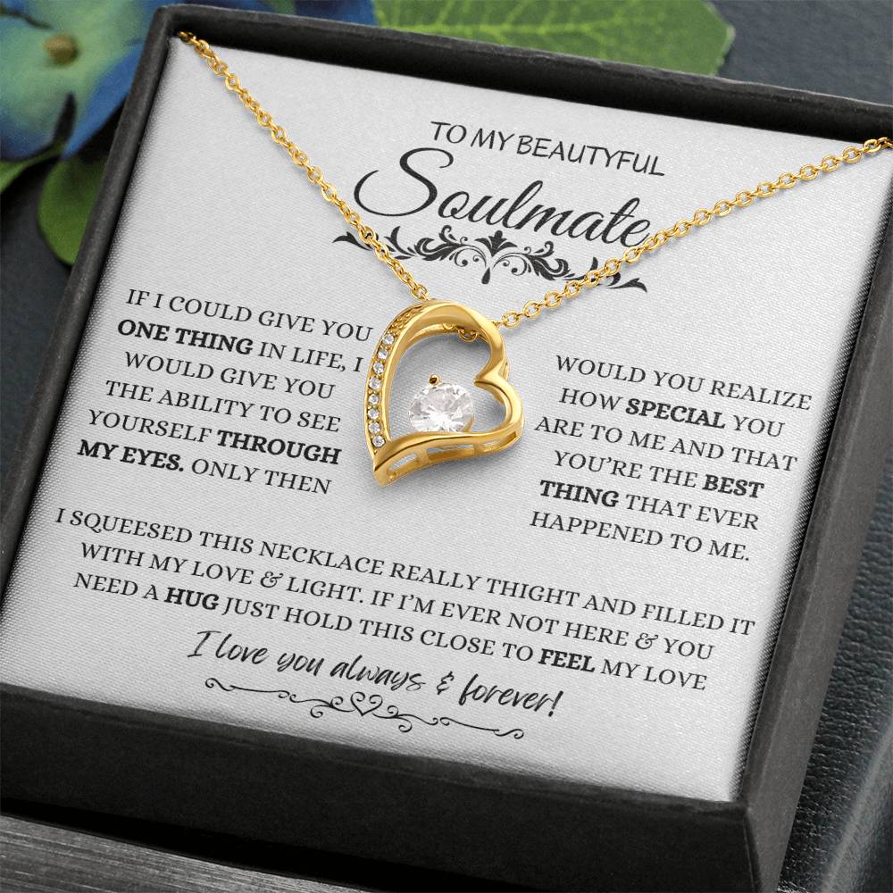 To My Soulmate Necklace, Valentine's day Gifts For Her, Valentines Gift For Soulmate, Wife, Gf, Girlfriend, Fiancee, Future Wife, Message Card Jewelry