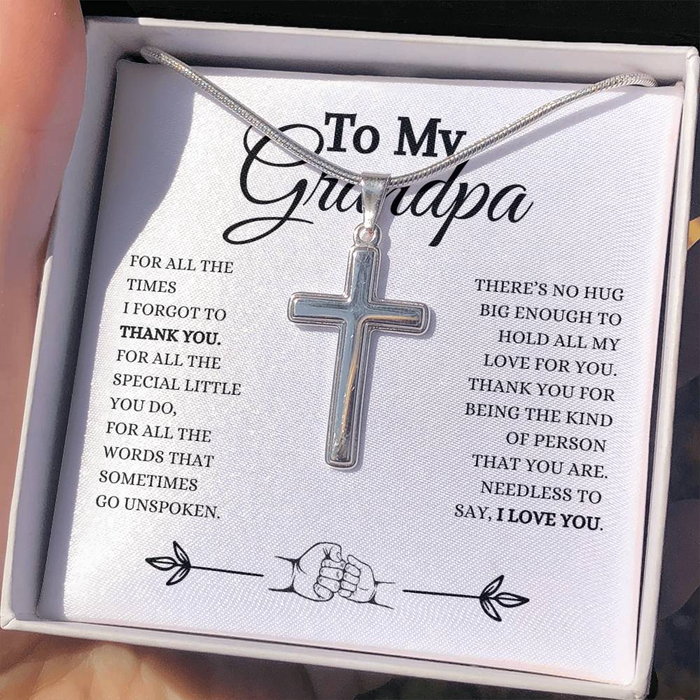 To My Grandpa | Cross Necklace | Heartfelt Message