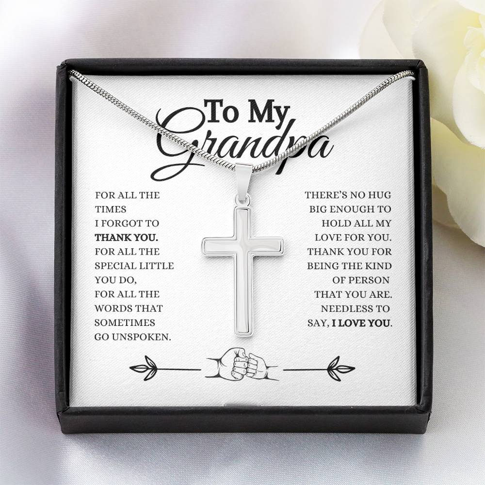 To My Grandpa | Cross Necklace | Heartfelt Message