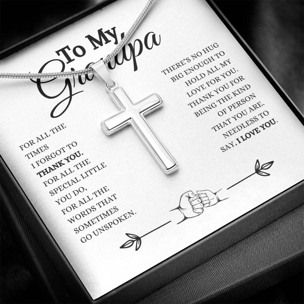 To My Grandpa | Cross Necklace | Heartfelt Message