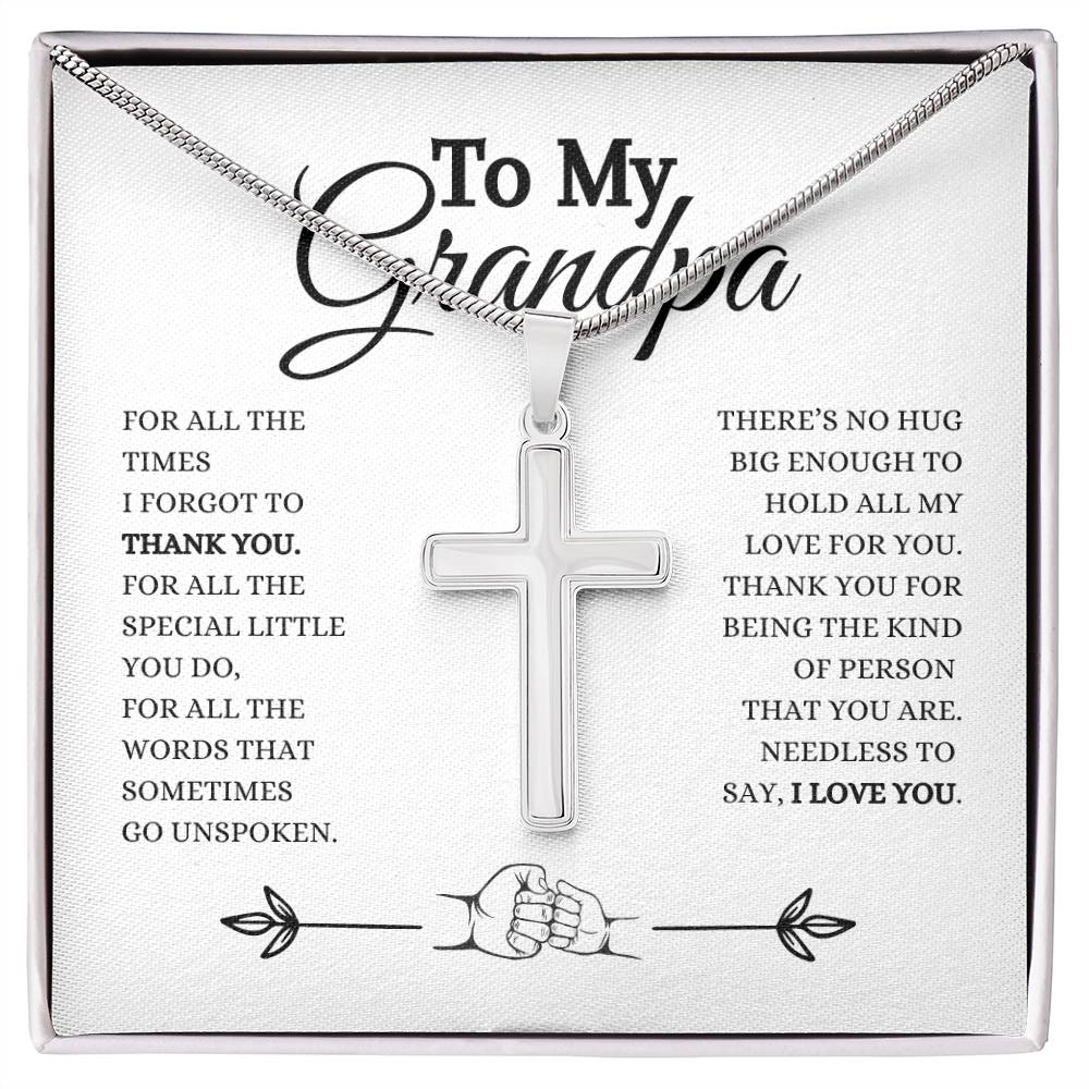 To My Grandpa | Cross Necklace | Heartfelt Message