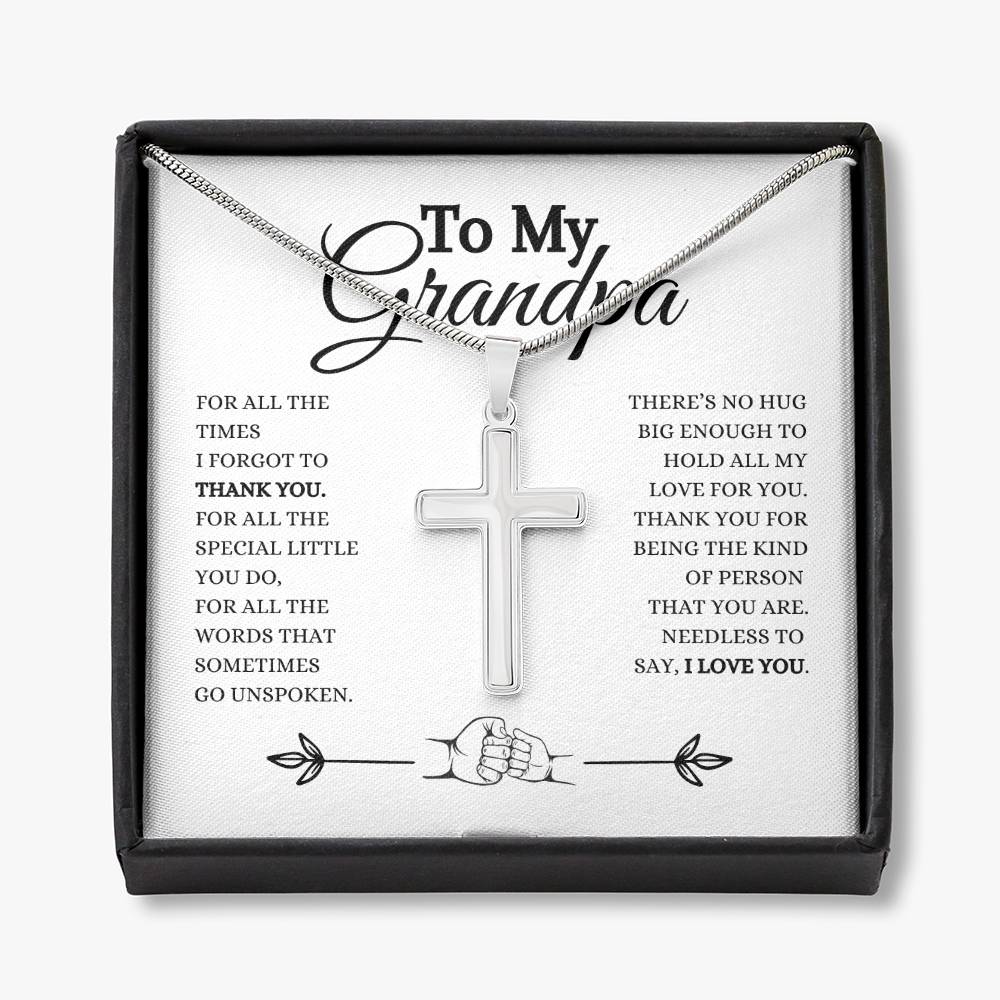 To My Grandpa | Cross Necklace | Heartfelt Message