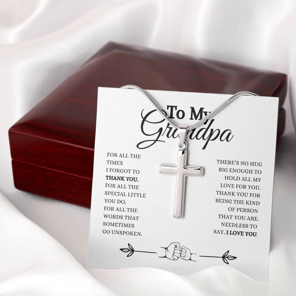 To My Grandpa | Cross Necklace | Heartfelt Message