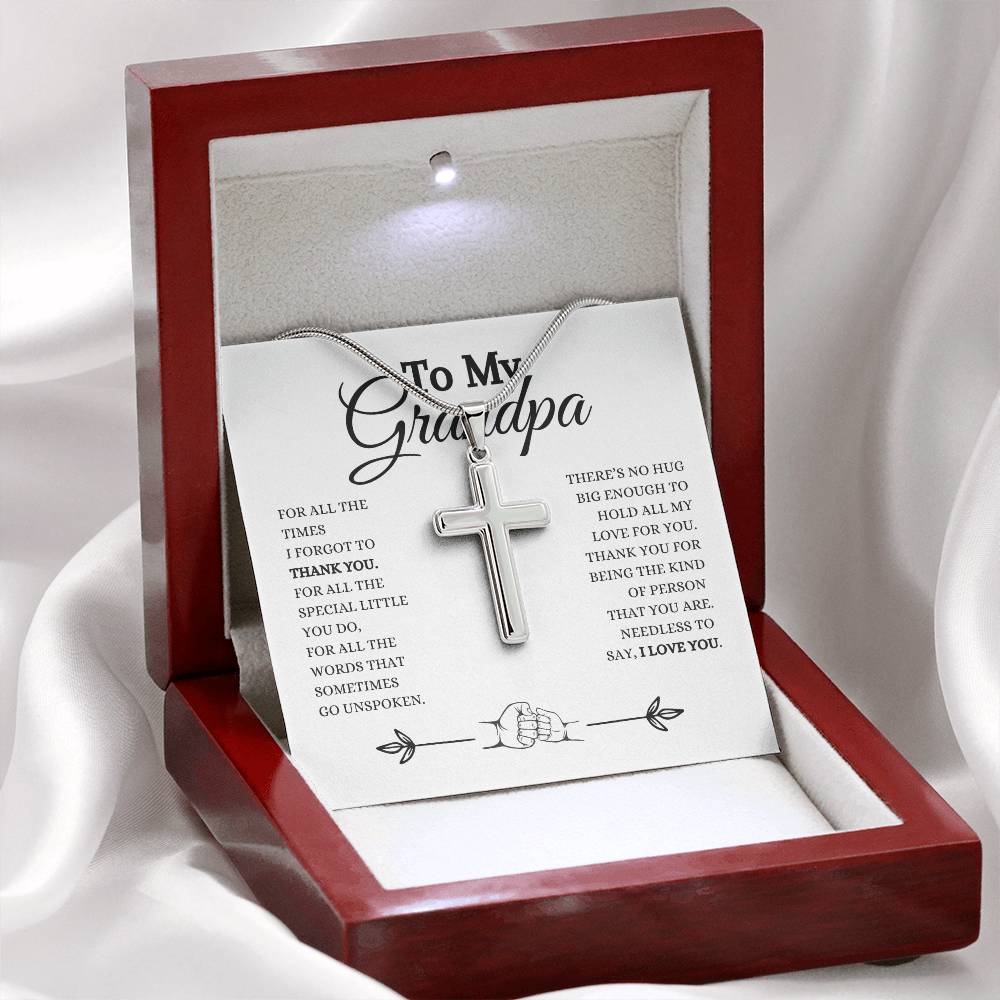 To My Grandpa | Cross Necklace | Heartfelt Message