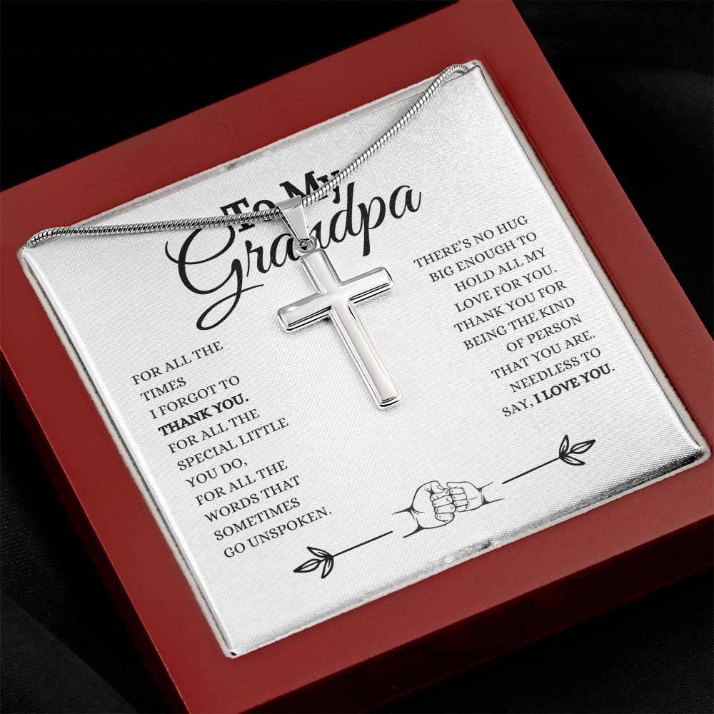 To My Grandpa | Cross Necklace | Heartfelt Message