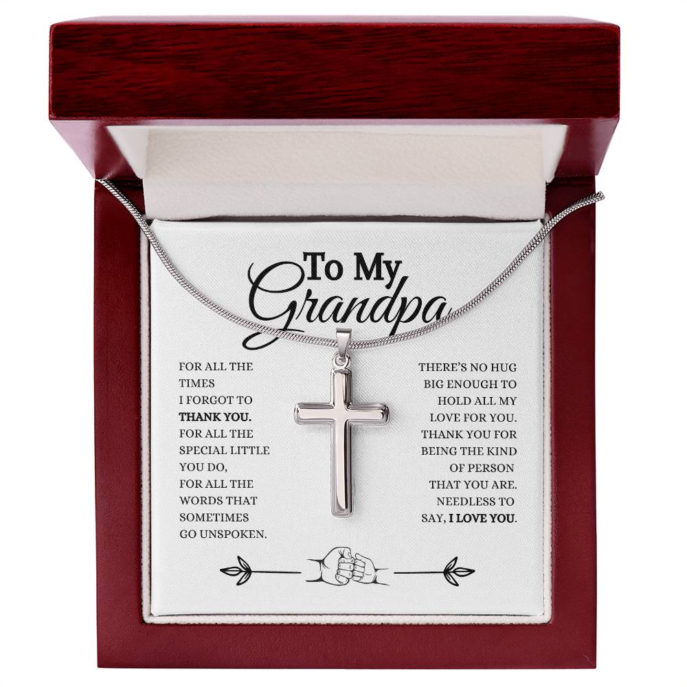 To My Grandpa | Cross Necklace | Heartfelt Message