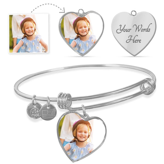 Personalized Heart Shape Bangle (Bracelet)